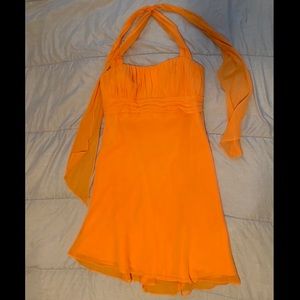 Orange Halter-Top Dress